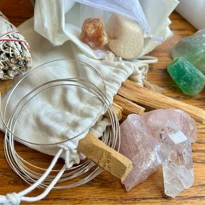 Crystal Mystery Box Gemstone Surprise | Selenite Palo Santo Sage Amethyst | Gift
